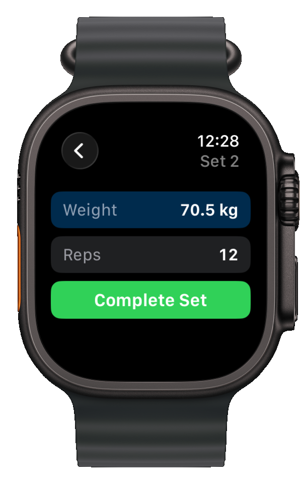 Gym Plan Apple Watch set logging